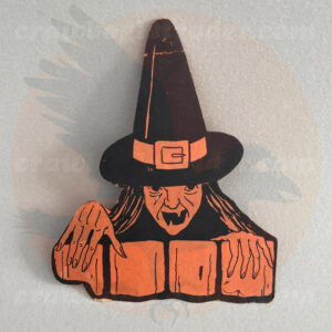 Witch, Reaching Hands, Wooden Fence, Diecut