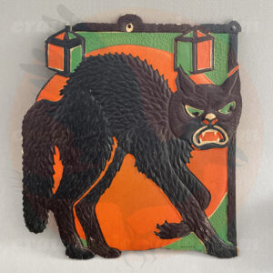 Cat, Snarling, Moon & Lanterns, Wall Plaque: 1