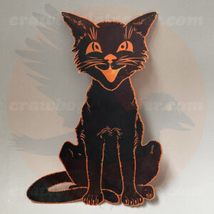 Cat, Black with Orange Outline, 12" Height