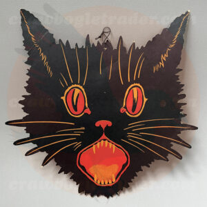 Cat, Hiss, Black w/ Orange-Red, 11" Width: 1