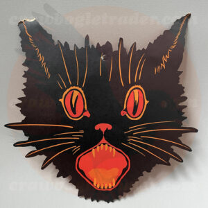 Cat, Hiss, Black w/ Orange-Red, 11" Width: 2